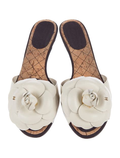 chanel camellia sandals|chanel cold trip slide sandals.